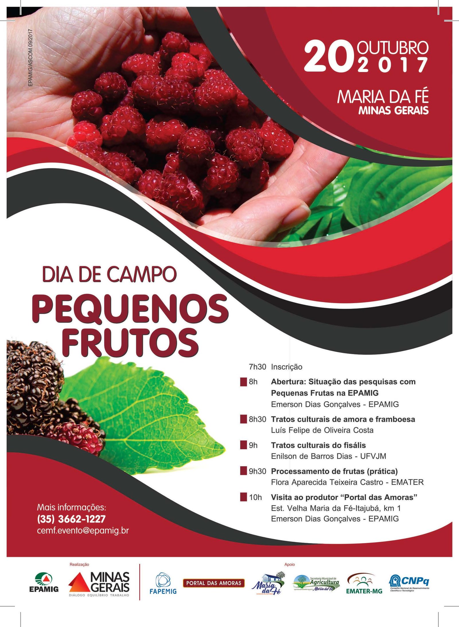 Programação Dia de campo Pequenos Frutos