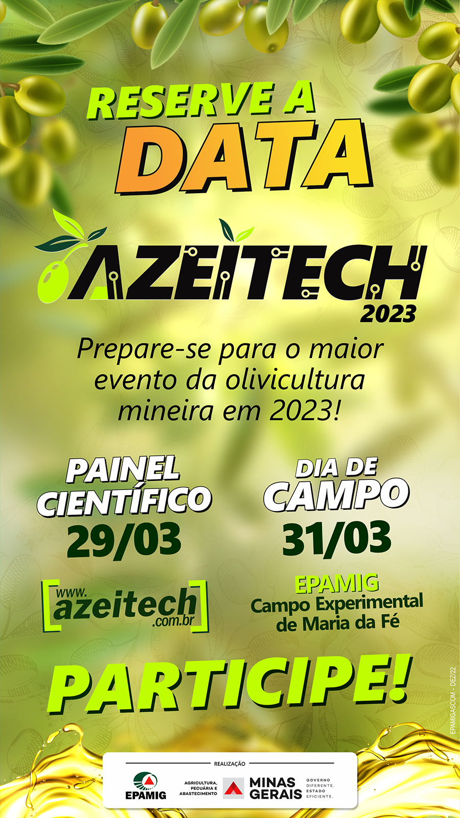 Azeitech 2023 - Salve a data! @ EPAMIG - Campo Experimental de Maria da Fé