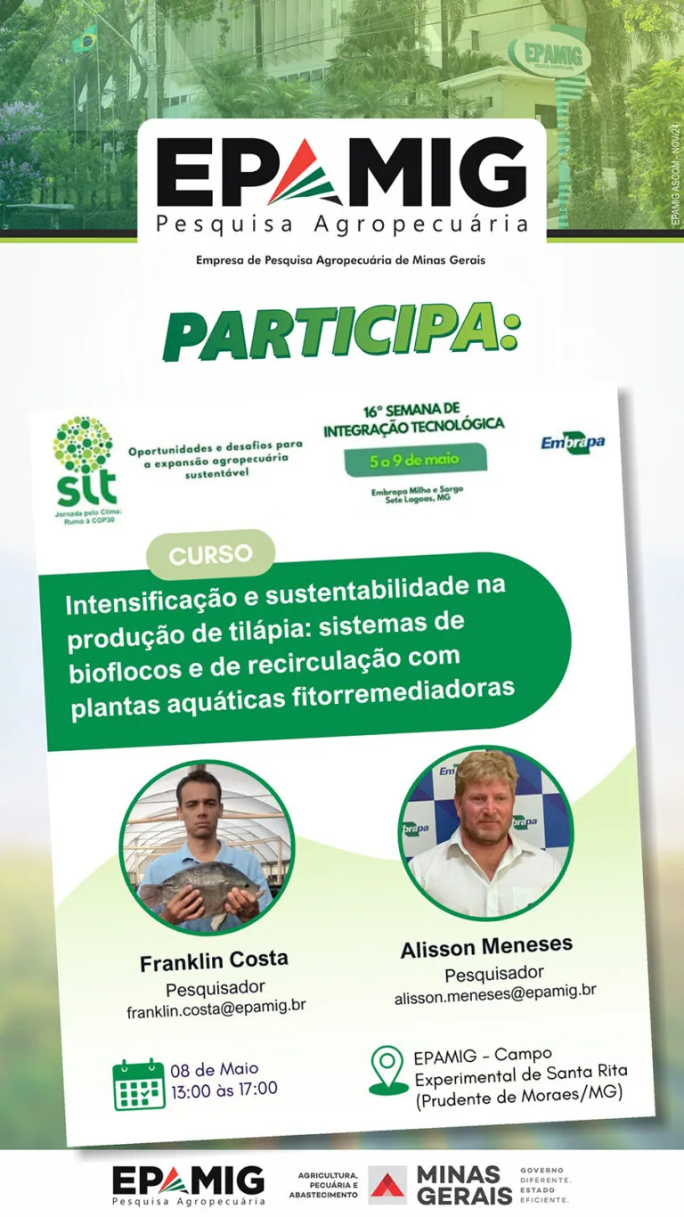 Curso “Intensificação e Sustentabilidade na produção de Tilápias ” – 16ª Semana de Integração Tecnológica