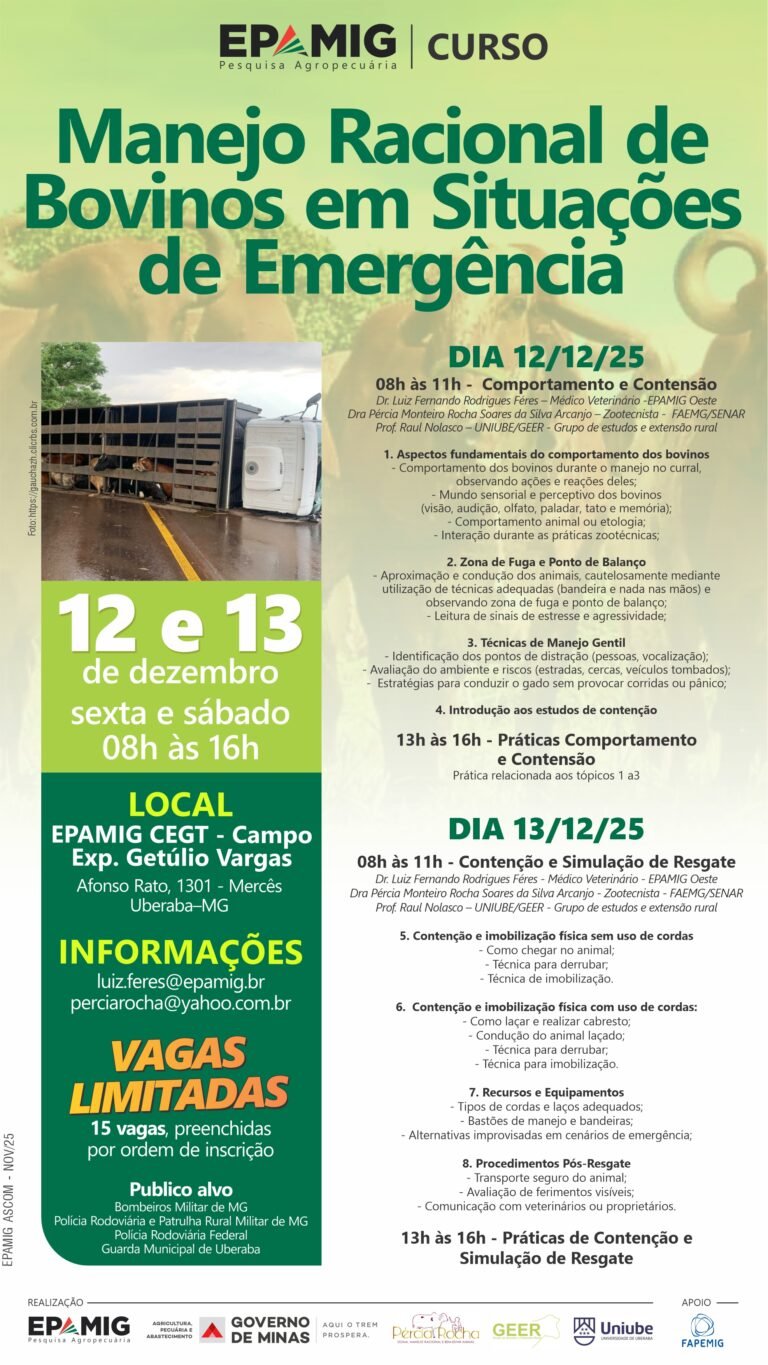 Curso – Manejo Racional de Bovinos em Situações de Emergência